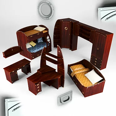 Diva Corner Office Set 3D model image 1 