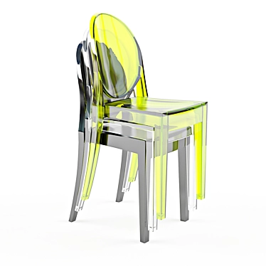 Sleek Transparent Chair: Kartell Victoria Ghost 3D model image 1 