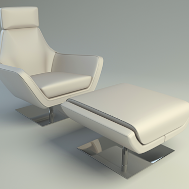 Rotating Chair with Footstool | Alberta Salotti Bay 3D model image 1 