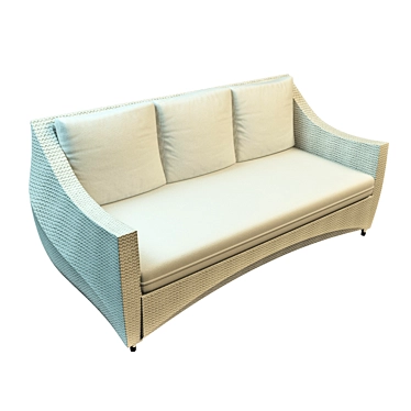 Elegant Rattan Sofa 3D model image 1 