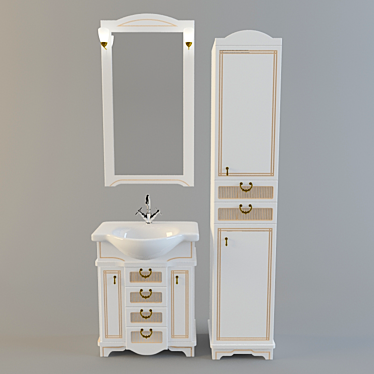 Aquanet Louis 65 - Stylish Bathroom Furniture 3D model image 1 