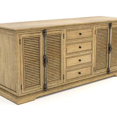 Britania Shutter Sideboard - Rustic Elegance 3D model image 1 