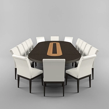 Title: Spacious Conference Table Set 3D model image 1 