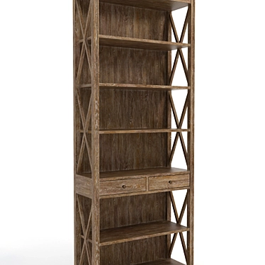 Elegant French Casement Bookcase 3D model image 1 