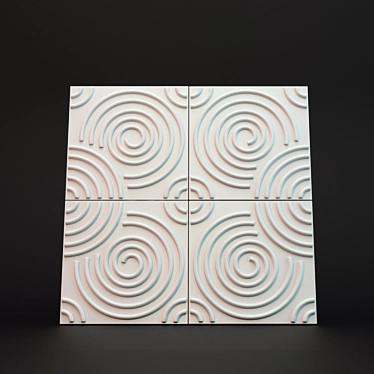 Modern Ripple 3D Wall Panel 3D model image 1 