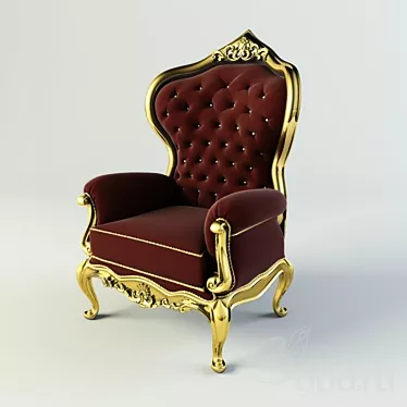Vintage Elegance Victorian Armchair 3D model image 1 