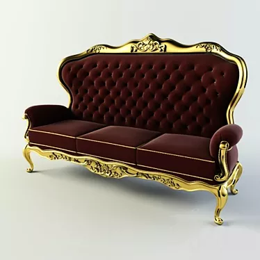 Elegant Victorian Sofa: Timeless Beauty 3D model image 1 