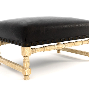 Antwerpen Leather Bench: Sleek and Stylish 3D model image 1 