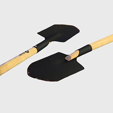 Classic Long Handle Garden Spade 3D model image 1 