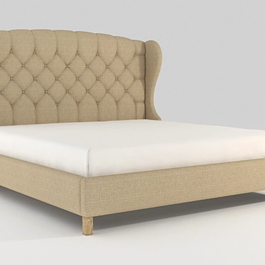 Meridian Wing King Beige Bed 3D model image 1 