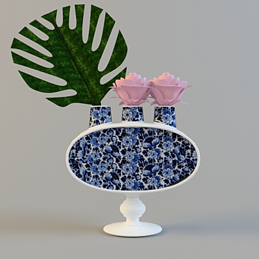 Dazzling Delf Blue Vase 3D model image 1 