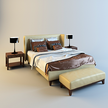 Modern Bed: Sleek and Stylish 3D model image 1 