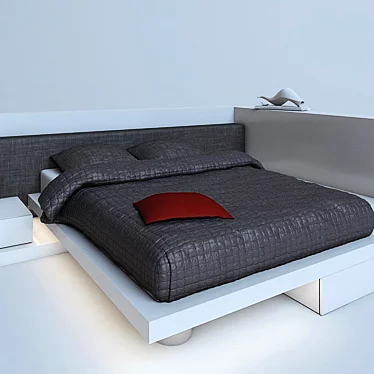 Luxury Italian Square Bed – Novamobily 3D model image 1 