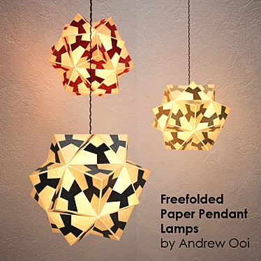 Origami-inspired Paper Pendant Lamps 3D model image 1 