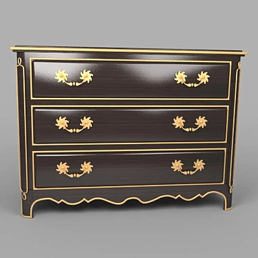 Modern Wooden Chest of Drawers 3D model image 1 