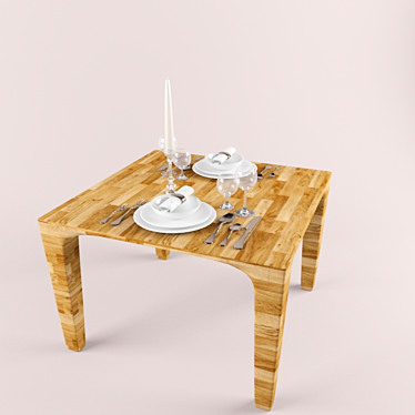 Sleek Wooden Table 3D model image 1 