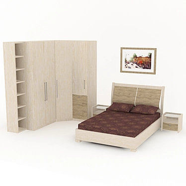 Elegant Galante Bedroom Set 3D model image 1 