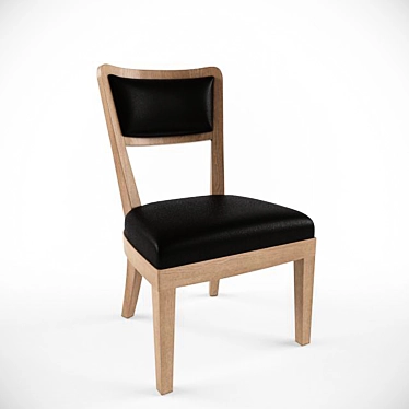 Minimalist Wooden Chair 3D model image 1 