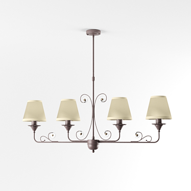 Elegant Forged Chandelier: L'Arte Luce 3D model image 1 