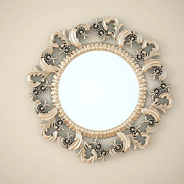 Italian Antique Circular Mirror 3D model image 1 