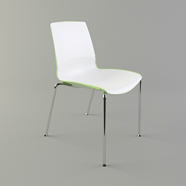 Sleek Chrome Stacking Chairs 3D model image 1 