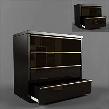 Eva Bedside Table and Chest: Stylish Storage Solution 3D model image 1 