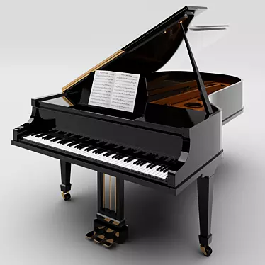 Elegant Black Grand Piano 3D model image 1 