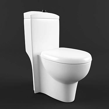 Premium Toilet with Tank 3D model image 1 