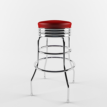 Sleek Metal Bar Stool 3D model image 1 