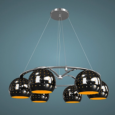 MW-LIGHT Cosmo 6-Light Chrome Ceiling Fixture 3D model image 1 