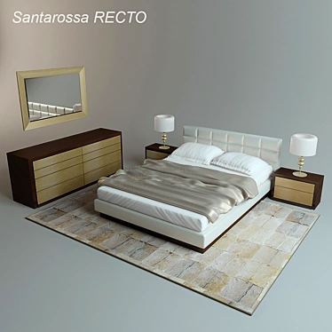 Luxurious Santarossa RECTO Bed 3D model image 1 
