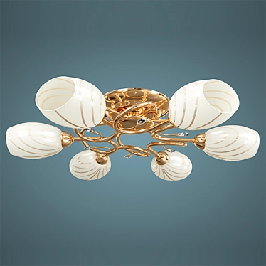 Golden Fiesta 6-Light Chandelier 3D model image 1 