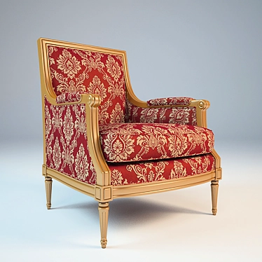 Elegant Retro Armchair 3D model image 1 