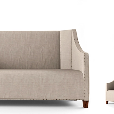 Maarten Upholstered Settee 3D model image 1 