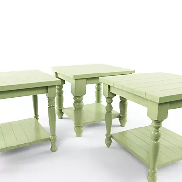 Natural Wood Tables 3D model image 1 