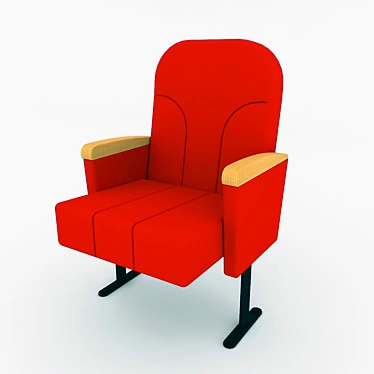 Cinzia Conference Armchair: 1030 Red Upholstery, BR-230 Armrests 3D model image 1 