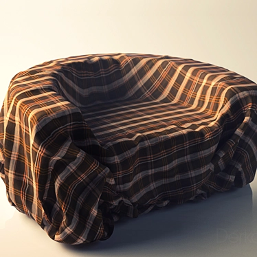 Cozy Blanket Armchair 3D model image 1 