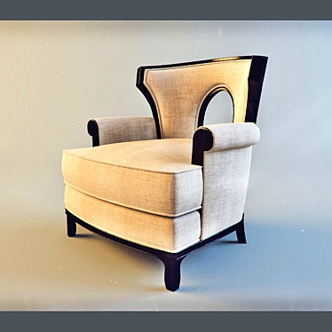 Modern Velvet Armchair 3D model image 1 