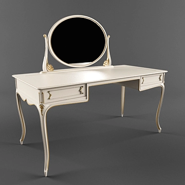 Elegant baroque luxury bed 3D model image 1 