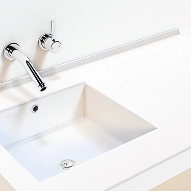 Kohler Wall-Mount Sink & Mixer 3D model image 1 