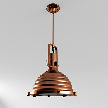 Vintage Copper Industrial Style Lamp 3D model image 1 