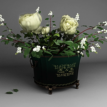 Elegant Floral Creation | Handcrafted Exclusively 3D model image 1 