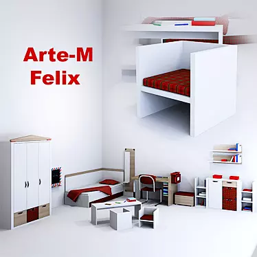 Arte-M Felix Kids Furniture Set 3D model image 1 