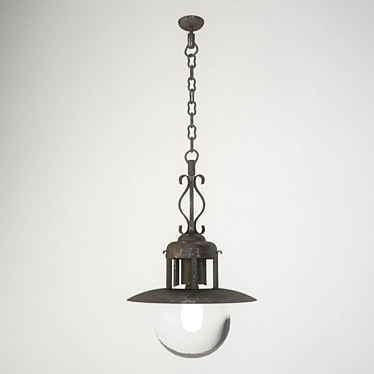 Elegant Wrought Iron Chandelier 3D model image 1 