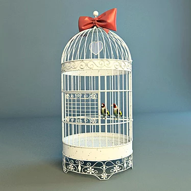 Elegant Finch Cage with Textures 3D model image 1 