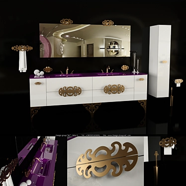 Eurolegno Glamour Bathroom Furniture Set 3D model image 1 