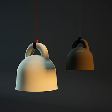 Elegant Bell Lamp: 35cm Diameter, 37cm Height 3D model image 1 