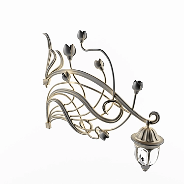 Elegant Modern Iron Lamp 3D model image 1 