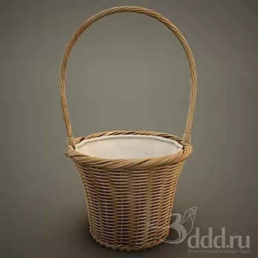 Stylish Woven Basket: Perfect for Close-ups 3D model image 1 