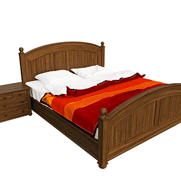 Country Style Bed 3D model image 1 